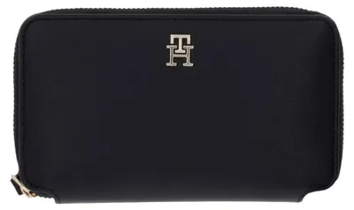 Produktbild von Tommy Hilfiger TH LOGOTAPE COMPACT ZIP AROUND Damen Portemonnaie Schwarz : Größe - UNICA Größe: UNICA