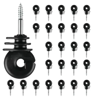 Ringisolatoren 25 Stk. für Weidezaun, 90 mm, Schraubgewinde