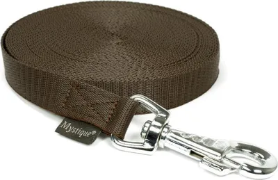 Produktbild von Mystique® Nylon Schleppleine 20mm braun 7,5m robust Karabinerhaken mit HS