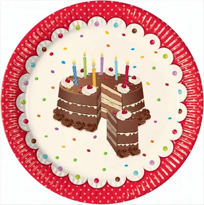 Immagine prodotto di Set di piatti di carta per compleanno grandi 23 cm