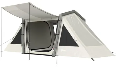 Produktbild von Aufblasbares Zelt 4 Personen Schneller Aufbau Outdoor Zelt für Camping mit 2 Schlafzimmern Vorraum Fenster