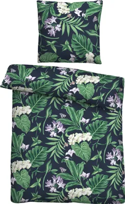 Produktbild von Traumhaft Schlafen  Castell  Markenbettwäsche 0040868 Baumwoll Linon Bettwäsche JUNGLE color: fichte, size: 1x 135x200 cm + 1x 80x80 cm