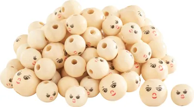 Produktbild von VBS XXL Holzköpfe Set 90 Stk Größenmix 1 bis 2 cm Bastelbedarf Puppenköpfe