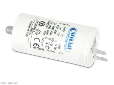 Produktbild von Motorbetriebskondensator COMAR MKA450, 50µF/450V, 6,3mm, 50x94mm