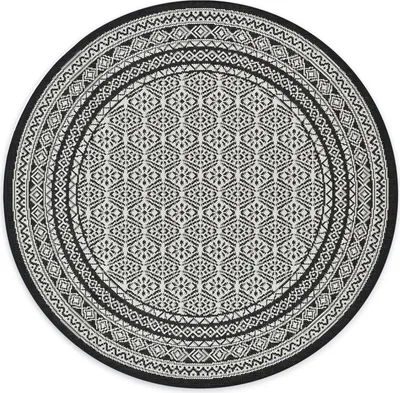 Produktbild von In- & Outdoor Teppich Rund FINN Schwarz, Ø120 cm