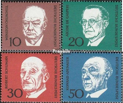 Produktbild von Briefmarken BRD (BR.Deutschland) 1968 Mi 554-557 (kompl.Ausgabe) gestempelt 1.Todestag von Adenauer / Bl.4