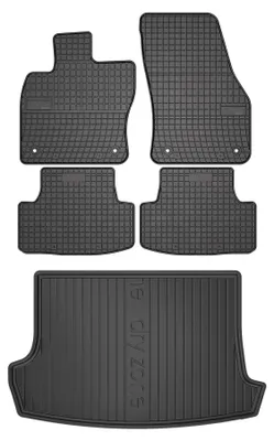Produktbild von Gummimatten + Kofferraumwanne für Volkswagen T-Roc 2017-2025 (SUV/Crossover, oberer Ladeboden) – Schwarz, passgenau – Wielganizator SolidPRO