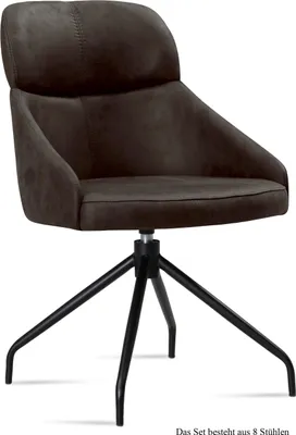 Produktbild von Esszimmerstuhl drehbar (8er-Set) Dorian 52x82x63 Schwarz/Espresso