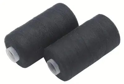 Immagine prodotto di Filo da cucito in poliestere - Per cucire a mano e a macchina - 50 m - Nero - 3 rocchetti