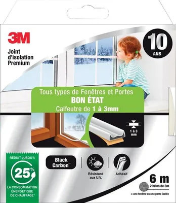 Image de Joint Porte/Fenêtre Universel Bon Etat Premium 1 À 3 mm X 6 m Blanc