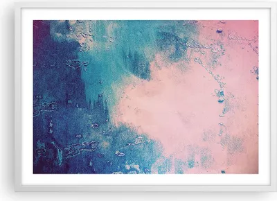 Produktbild von Gerahmtes Poster - Weißer Rahmen - Abstraktion Rosa Blau - 70x50 cm - Wand Bild - Wanddeko - Wandbilder - Kunstposter - Wandposter - Bilderrahmen - Bilder - Kunstdruck - P2WAA70x50-4856