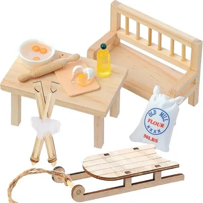 Zdjęcie produktu dla Mini Akcesoria Krasnal Domek 1:12 Sanki Zestaw 10 el DIY