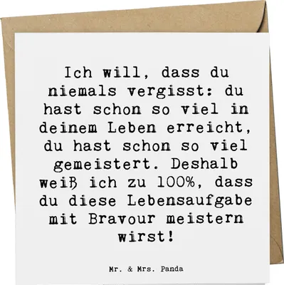 Produktbild von Mr. & Mrs. Panda Grußkarte Spruch Trost Erinnerungen - Weiß - Geschenk, innere Stärke, handgemacht, Zitat, anlasskarte, faltkarte, aufmuntern, Klappkarte, Stimmung