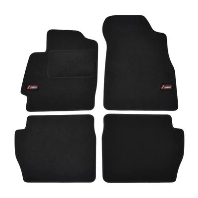 Image de Logo Tapis De Sol Noir Velours Sur Mesure Pour Mazda 2 2007-2014 4pcs, Base Antidérapante, Tapis conducteur renforcé