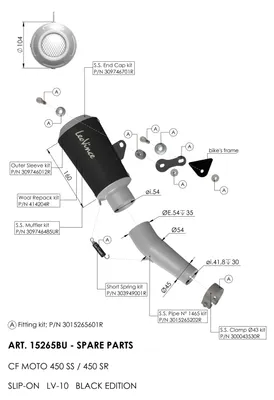 Immagine prodotto di Collettore di scarico LeoVince, ricambio, codice 1465, OEM 3015265202R