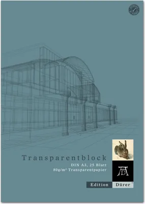 Produktbild von Transparentpapier A3 80g/qm Block mit 25 Blatt Packung mit 10 Stück