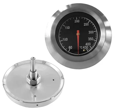 Produktbild von Bratenthermometer Grillthermometer aus Edelstahl, Gasthermometer, Gasthermometer zum Grillen, 60-430 °C, Grillthermometer für alle Grills, Smoker und