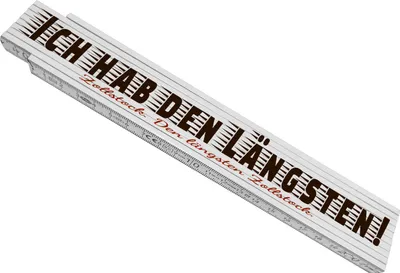 Produktbild von Meterstab aus Holz mit lustigem Spruch - Ich hab den Längsten! Zollstock