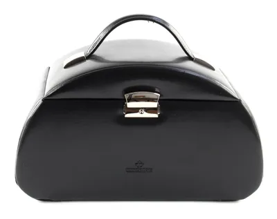 Produktbild von WINDROSE Schmuckschatulle Merino Jewelry Box Round 2 Black schwarz
