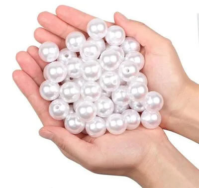 Obrázek produktu pro Bílé leštěné perličky o průměru 20 mm, 45 kusů, dekorace