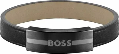 Produktbild von BOSS Luke Lederarmband, Schwarz One Size
