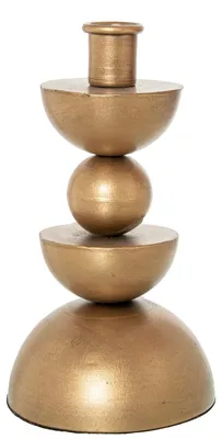 Produktbild von Tischkerzenhalter aus Metall in Gold, 10 x 10 x 19 cm