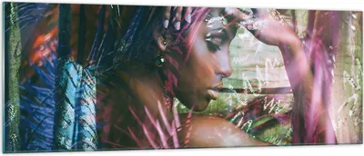 Produktbild von Bilder auf glas - frau modern - 140x50cm - Glasbilder - Wandbilder - Bilder - Kunstdruck - zum Aufhängen bereit - Wanddekoration aus Glas - Glas Bilder - Wandbild auf Glas - Einteilig - GAB140x50-3501
