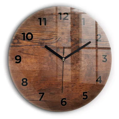 Produktbild von Wallfluent Große Wanduhr – Stilles Quarzuhrwerk - Uhr Dekoration Wohnzimmer Schlafzimmer Küche - Zifferblatt - schwarze Zeiger - 60 cm - Altes Holz