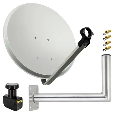 Produktbild von PremiumX SAT Anlage 60cm Satellitenantenne Twin LNB F-Stecker Wandhalter