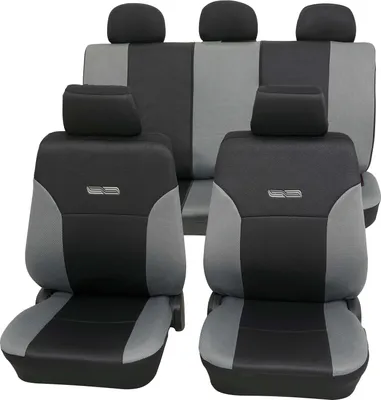 Produktbild von Auto Sitzbezüge Universal Komplett Set 11-teilig - Wave grau, Eco Class mit SAB 1 Vario | Autositzbezüge / Schonbezüge von PETEX
