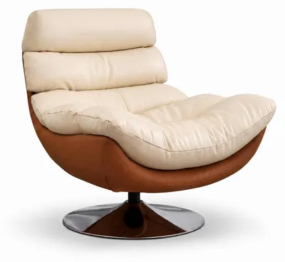 Productafbeelding van Moderne, draaibare loungestoel met comfortabele bekleding en metalen poten