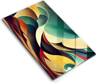 Produktbild von Glasschneideplatte - Herdabdeckplatte - 30x52 cm - Schneidebrett - Spritzschutz - Formabstraktion