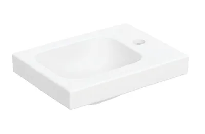 Produktbild von Geberit iCon Light Handwaschbecken, 38 cm x 28 cm, ohne Hahnloch, ohne Überlauf, Ablagefläche rechts, 501830, 501.830.JT.1