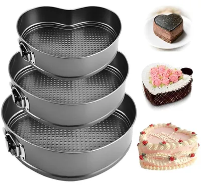 Produktbild von Springformbackformset 3 Stück 20 cm 22 cm 24 cm Antihaftbeschichtet Für Kuchen Und Quiches