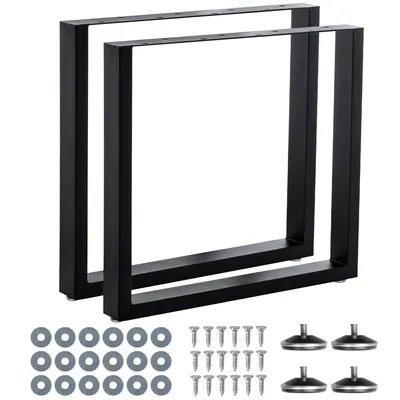 Obrázek produktu pro Sada 2 ks podnoží ke stolu 80 x 72 cm, nohy stolu, černé ocelové podnože, podnoží ke stolu 80 x 40 mm, průmyslový design, podnoží k jídelnímu stolu, 2 ks, podnože ke stolu typu „hairpin“
