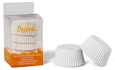 Produktbild von Decora, 0339742 Weiße Backförmchen, Bequeme Backförmchen zum Backen, Servieren u
