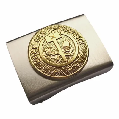 Produktbild von Koppelschloss Hoch Das Handwerk und Zunft – silbern/golden - für Geselle - für 4,5 cm breite Koppelgürtel