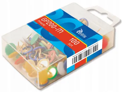 Produktbild von Tetis Farbige Druckknöpfe 100 Stück für Pinnwand