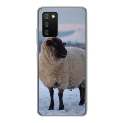 Produktbild von MuchoWow® Handyhülle Schutzhülle Hülle für Samsung Galaxy A03s Schaf - Schnee - Berg Silikon Softcase Handy Hülle - Schutz