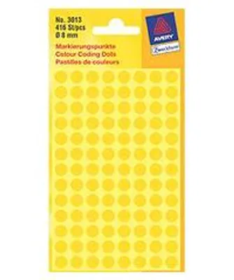 Produktbild von AVERY Zweckform Markierungspunkte Durchmesser 8 mm gelb 416 Stück