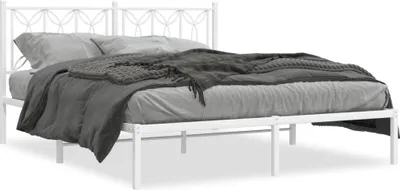Obrázek produktu pro vidaXL Postel s čelem kovová bílá 160x200 cm