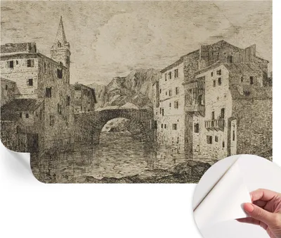 Produktbild von Selbstklebende Wandtapete - Dekorative Tapete für Wohnzimmer - Klebefolie für Wandbilder - Tapetenfolie für Wanddekoration - 104x70 cm - Stadtpanorama