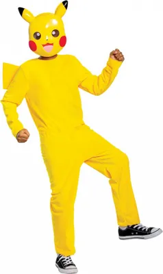 Produktbild von Klassisches Pikachu Kostüm mit Maske für Kinder Größe: M 7-8 Jahre