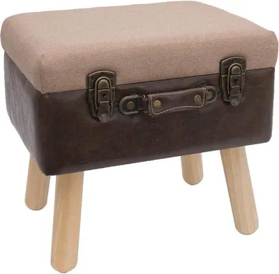 Productafbeelding van Famanu opbergkist van hout - Vintage stijl - 40 x 32 x 39 cm - bruin