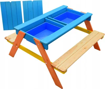 Immagine prodotto di Tavolo da picnic in legno Set di tavoli da giardino Set di sedute per bambini Tavolo e panca