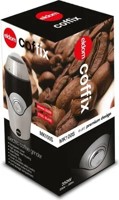 Productafbeelding van Elektrische koffiemolen MK100S van Eldom, zwart, roestvrij staal, 150W, 50g