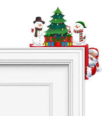 Kerstdeurframe hout 24,78x15,8 cm, Weihnachtsdeko Tür