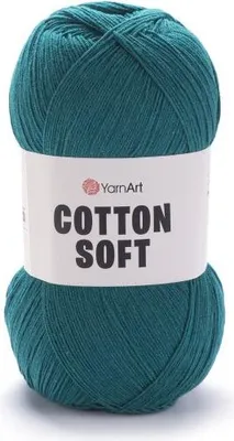 Produktbild von YarnArt Baumwolle Soft 63 Dunkelsmaragd – Weiches Baumwollgarn mit leichtem Glanz, ideal für Sommerprojekte, Babykleidung und Amigurumi – 100g / 600m