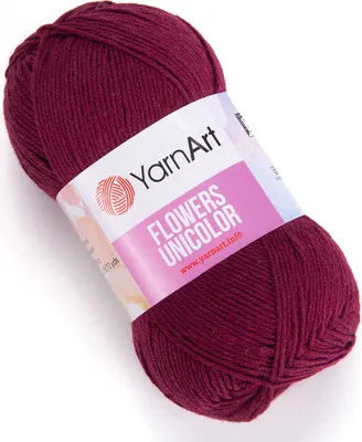 Produktbild von YarnArt Flowers Unicolor Wolle 765 Weinrot, 200m/50g Baumwolle-Mischung