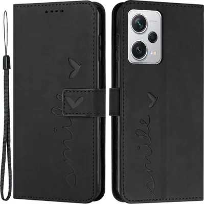 Produktbild von Xiaomi Redmi Note 12 Pro 5G / Poco X5 Pro Hülle - Coverup Smile Klapphülle - Schwarz